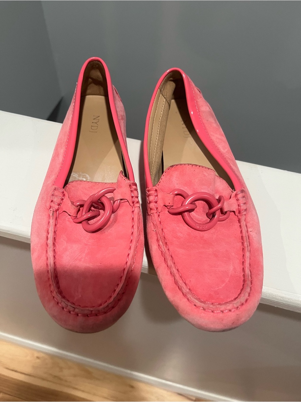 NYDJ Pose Women's 7.5 Suede Driver Loafer Pink